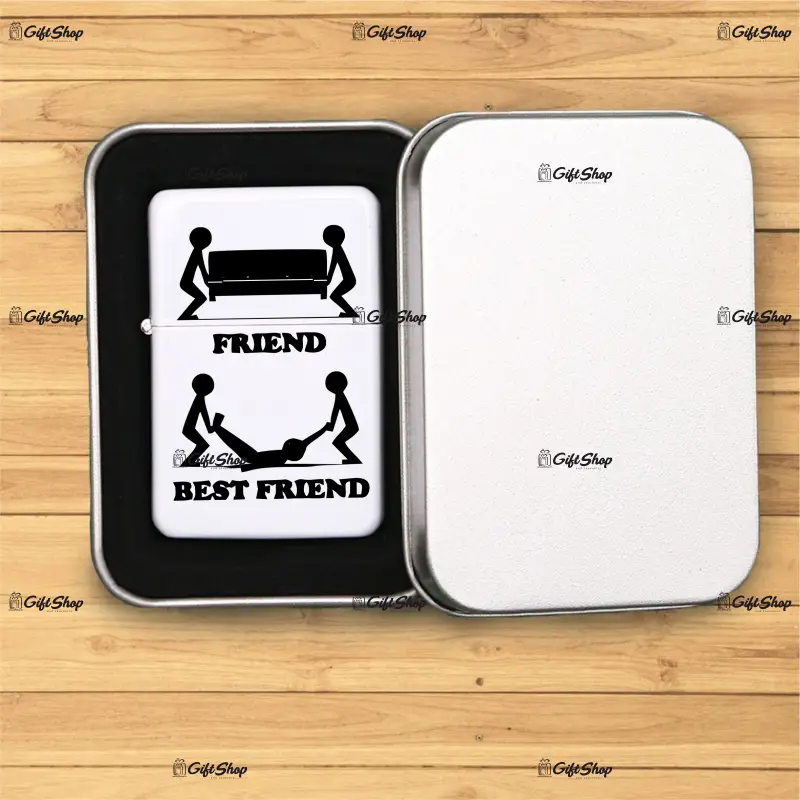 Friend best friend, bricheta metalica gravata laser cu mesaj